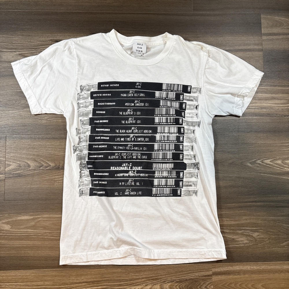 Jay-Z 4:44 Tour 2017 Discography Barcode White T Shirt Size S